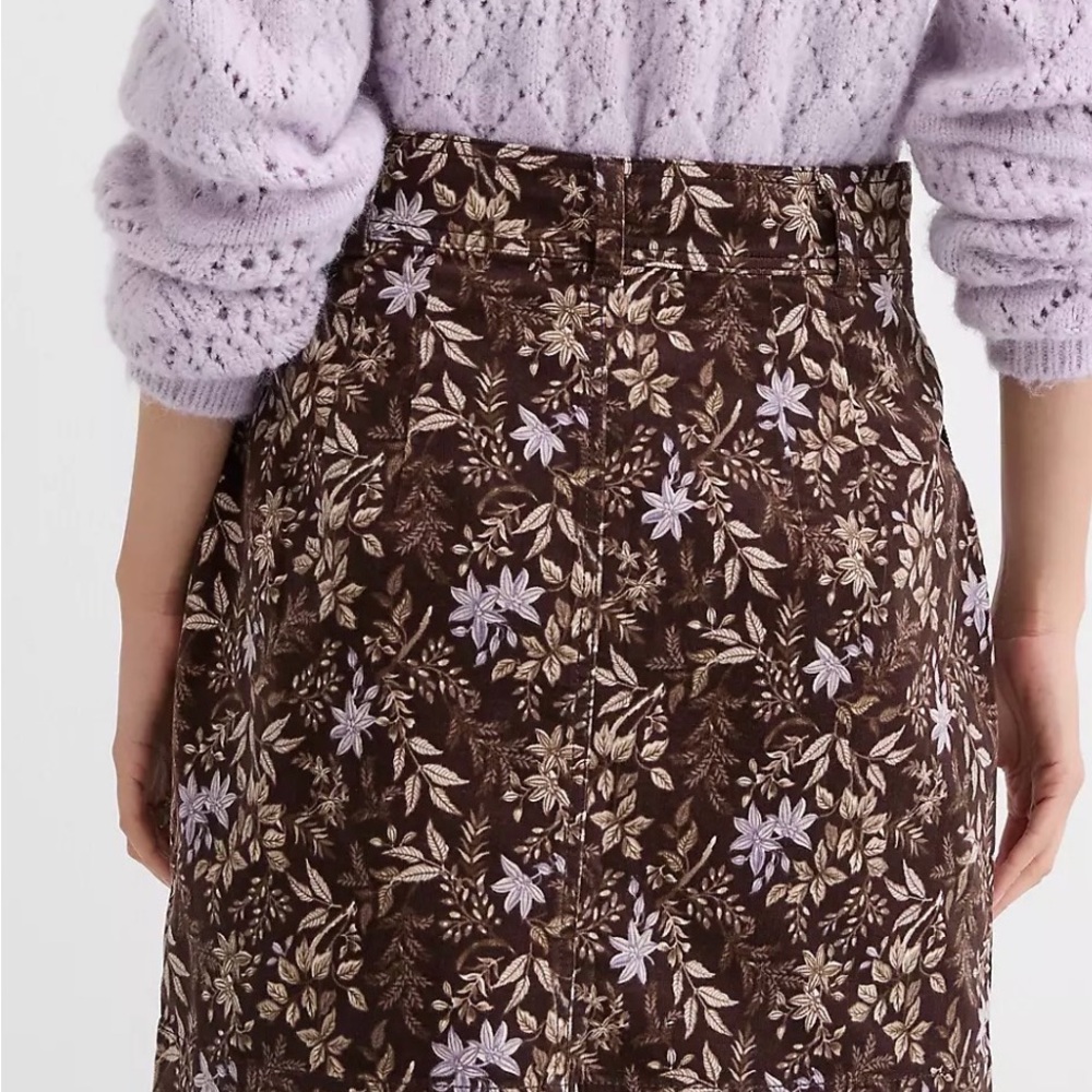 LOFT Petite Garden Corduroy Mini Pocket Skirt - iced espresso - Picture 3 of 6